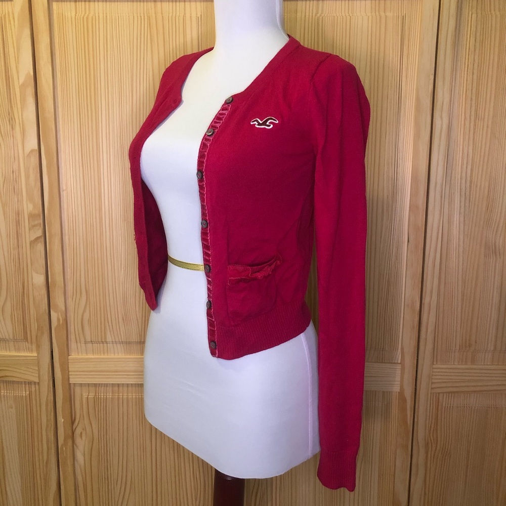 Hollister Pink Button Up Cardigan